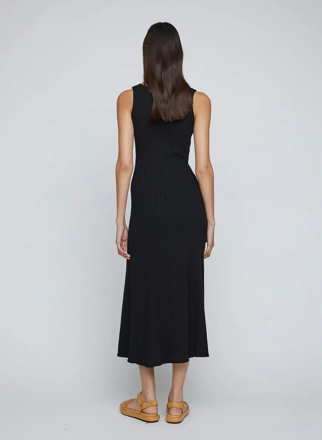 Anna Quan Dido Rib Knit Midi Dress Black Size 8 for rent on The Volte - main image