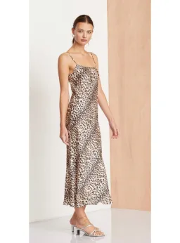 Bec & Bridge Feline Midi Dress Leopard Print Size AU 8 for rent on The Volte - image 2