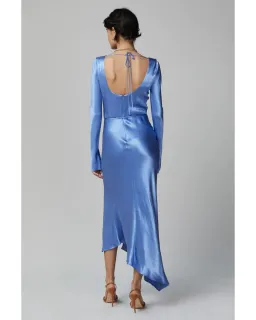 Bec & Bridge Delphine Long Sleeve Midi Dress in Cornflower Blue Size AU 6 for rent on The Volte - image 2