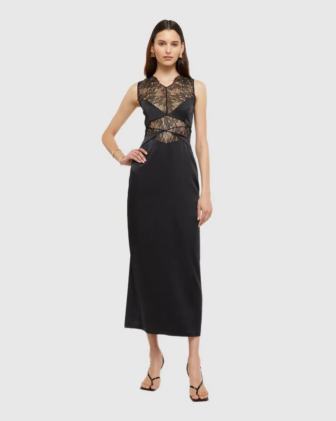 Ginia Amour Midi Dress Black Size 12 for rent on The Volte - main image