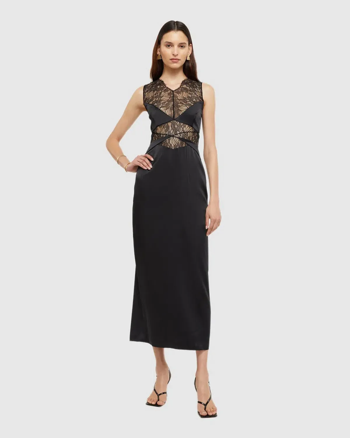 Ginia Amour Midi Dress Black Size 12 for rent on The Volte - main image