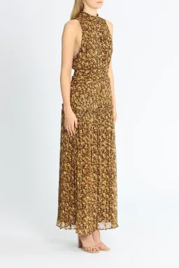 Shona Joy Carmela Sleeveless Midi Dress Khaki Print Size 12 for rent on The Volte - image 1