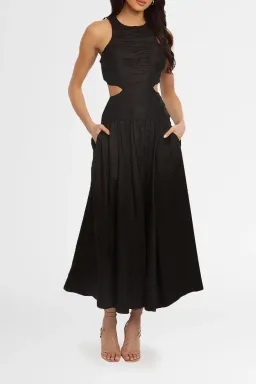 AJE Introspect Midi Dress Black Size 10 for rent on The Volte - image 3
