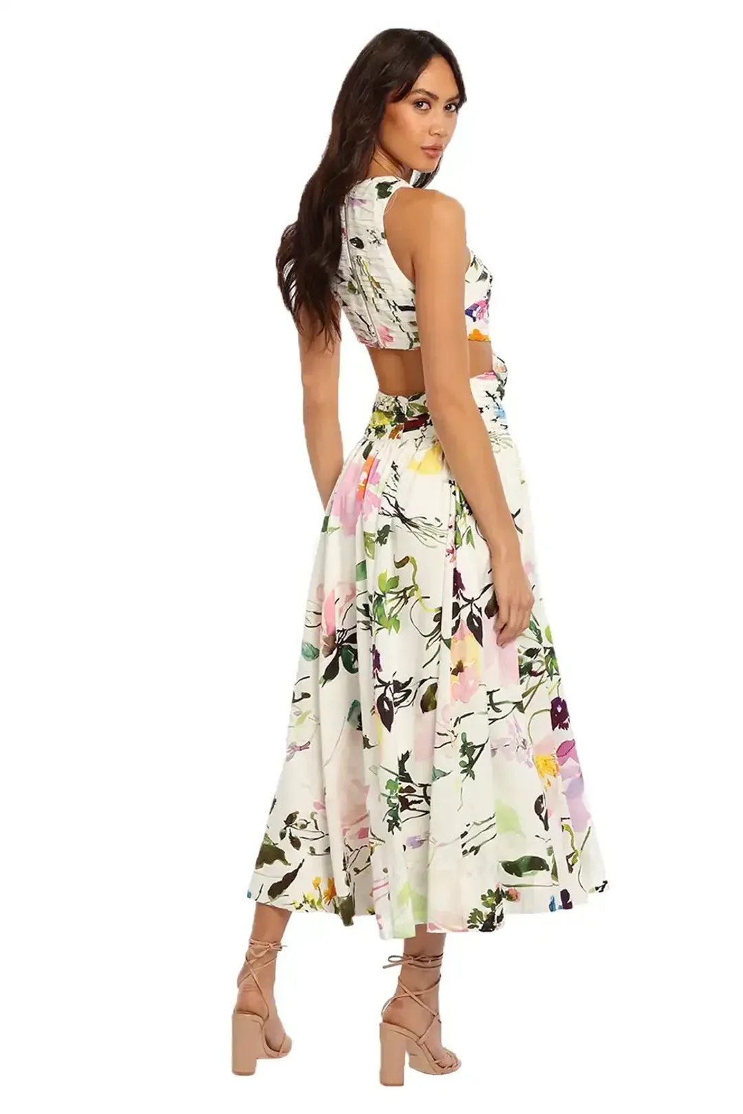 AJE Introspect Midi Dress Multi Floral Size 14 for rent on The Volte - main image
