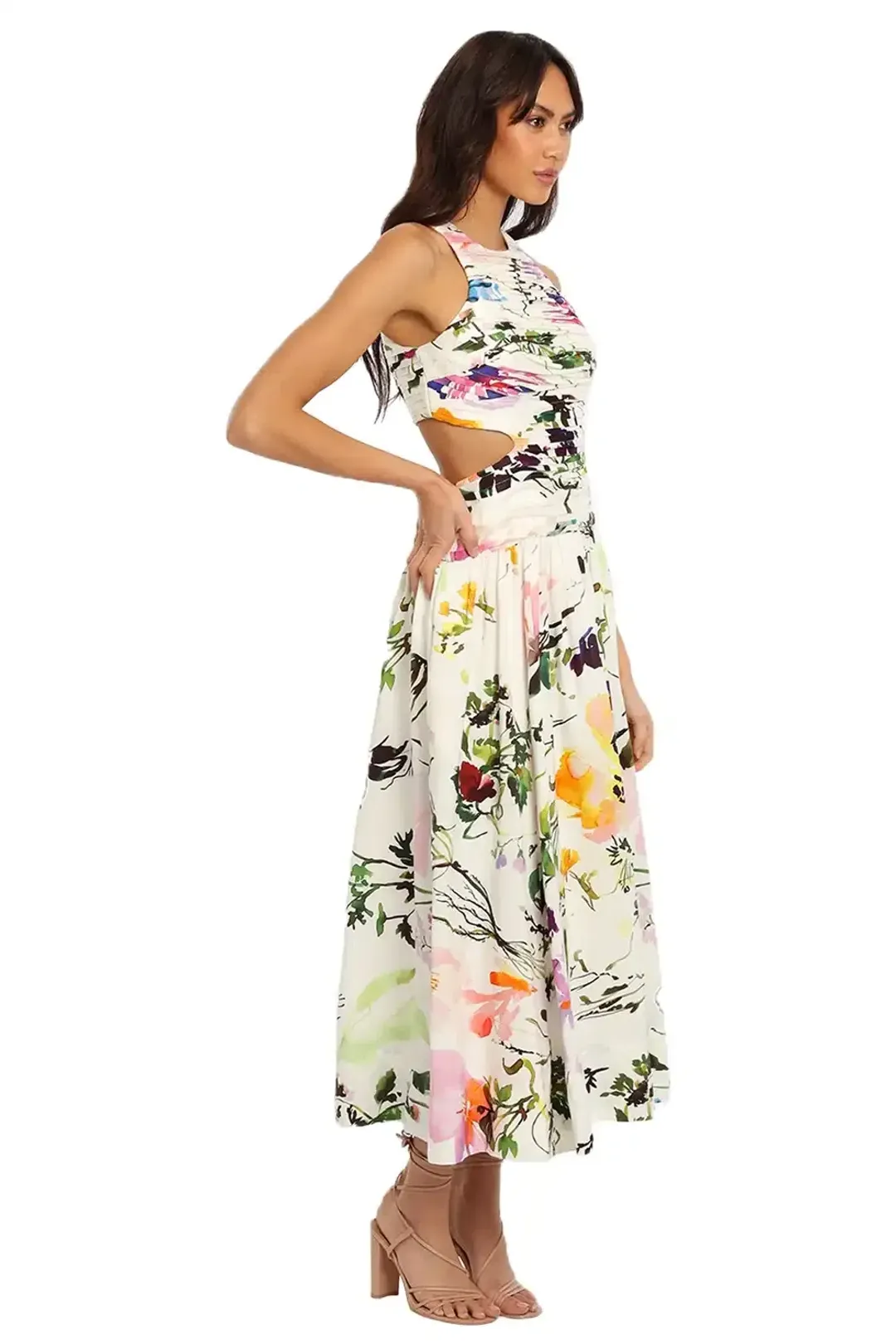 AJE Introspect Midi Dress Floral Multi  Size 6 for rent on The Volte - main image