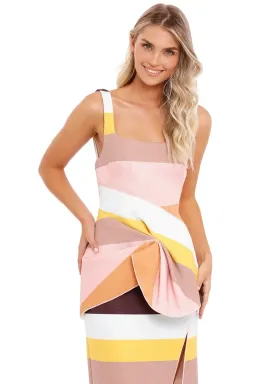 Acler Harper Dress Rainbow Stripe Multi Size 8 for rent on The Volte - image 5