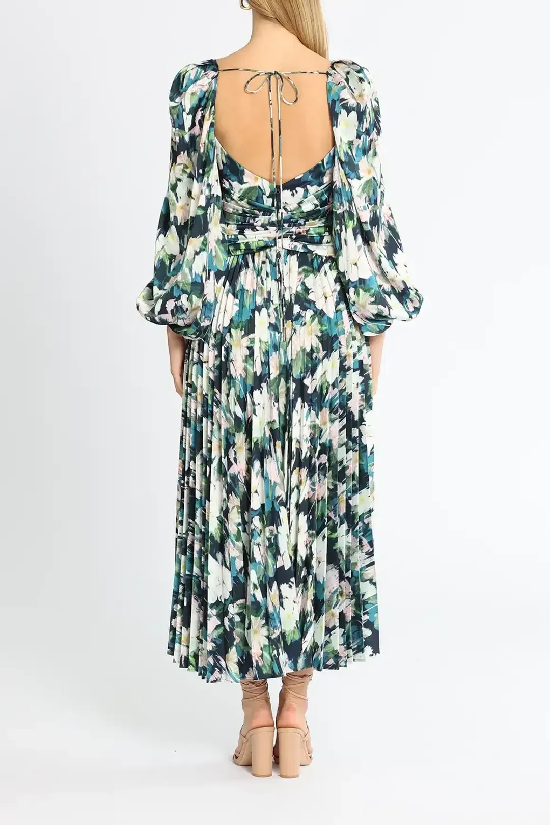 Acler Mattison Dress Navy Posey Blue Multi Print Size 8 for rent on The Volte - main image