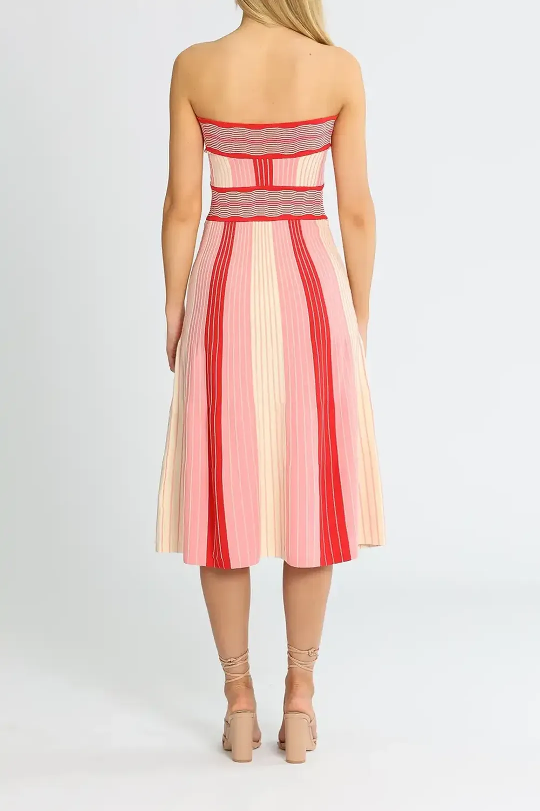 By Johnny Pipe Stripe Knit Dress Multi Pink Size 8 for rent on The Volte - main image