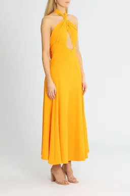 By Johnny Zina Midi Dress Orange Size 12 for rent on The Volte - image 2