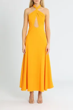 By Johnny Zina Midi Dress Orange Size 14 for rent on The Volte - image 1