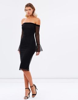 Bec & Bridge Zinnia Off the Shoulder Dress Black Size AU 10 for rent on The Volte - image 1
