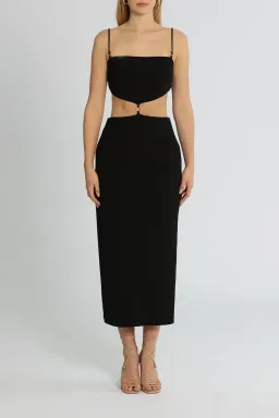Bec & Bridge Alba Cut Out Midi Dress Black Size 12 for rent on The Volte - image 1