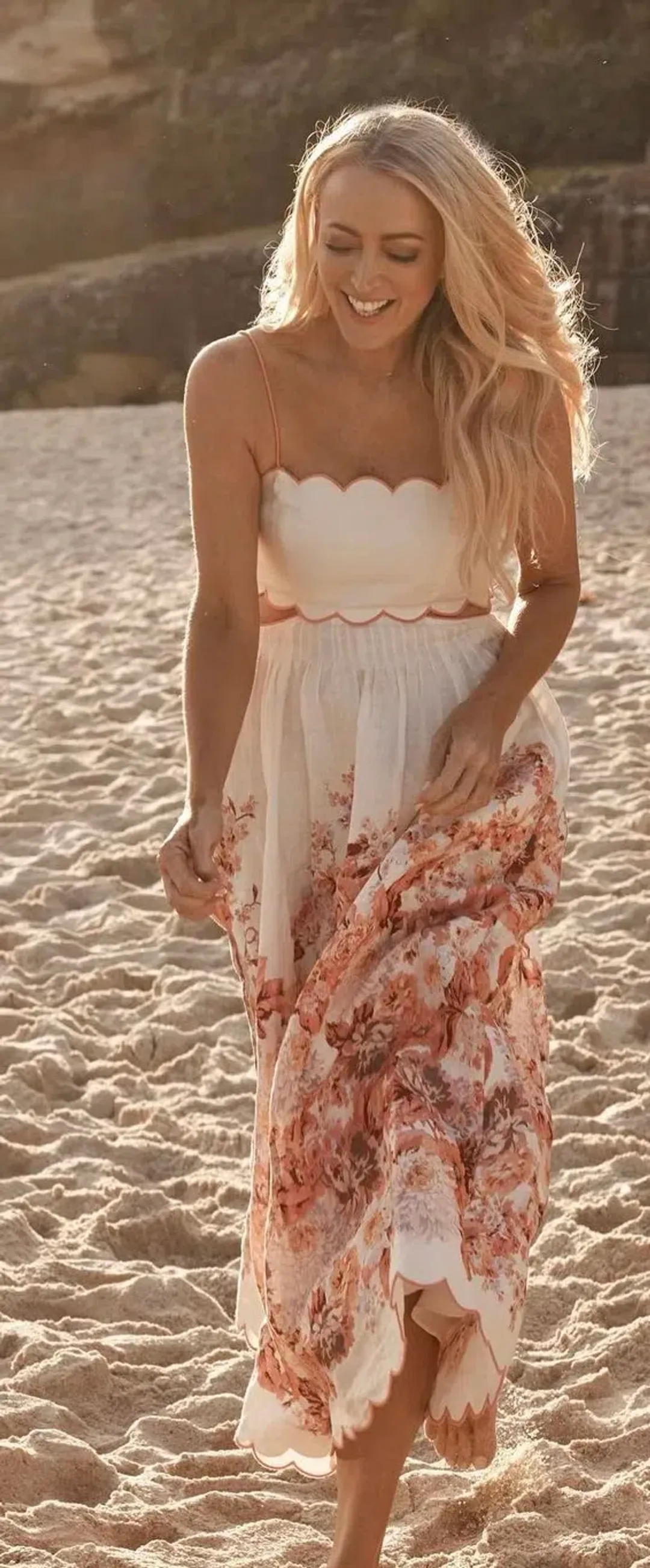 Zimmermann Devi Scallop Midi Dress Floral Size 1 / AU 10 for rent on The Volte - main image