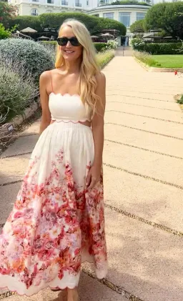 Zimmermann Devi Scallop Midi Dress Floral Size 1 / AU 10 for rent on The Volte - image 4