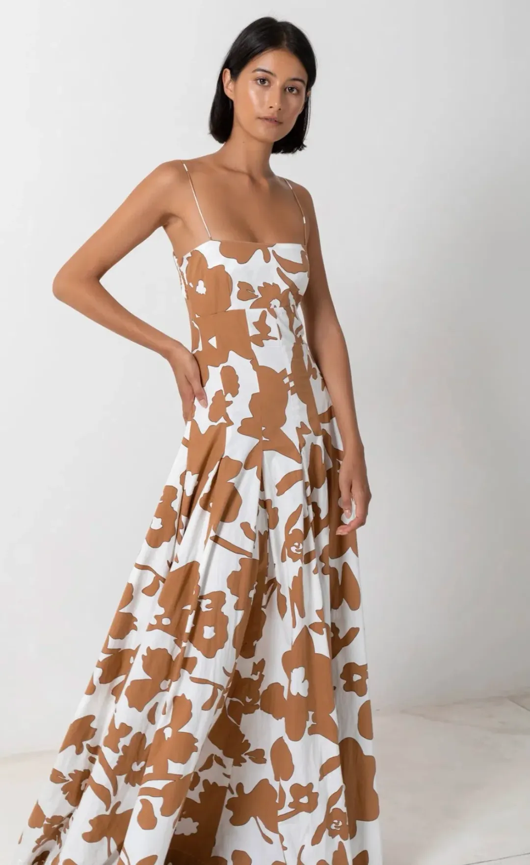 SWF Bandeau Spaghetti Strap Maxi Dress in Dusty Dahlia Print Size S (AU 8) for rent on The Volte - main image