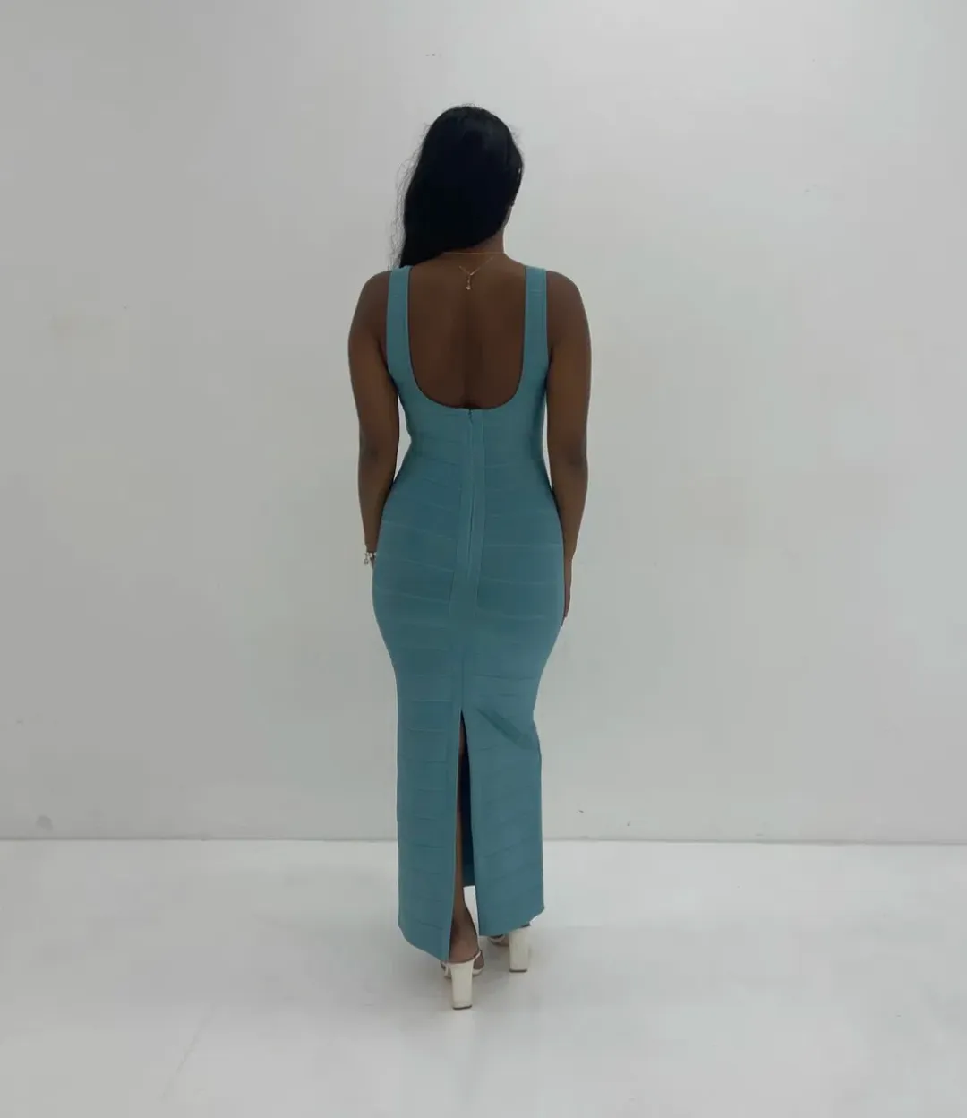 Herve Leger Bandage Midi Dress Blue Size S / AU 8 for rent on The Volte - main image