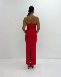 Herve Leger Strapless Gown Red Size S / AU 8 for rent on The Volte - image 3