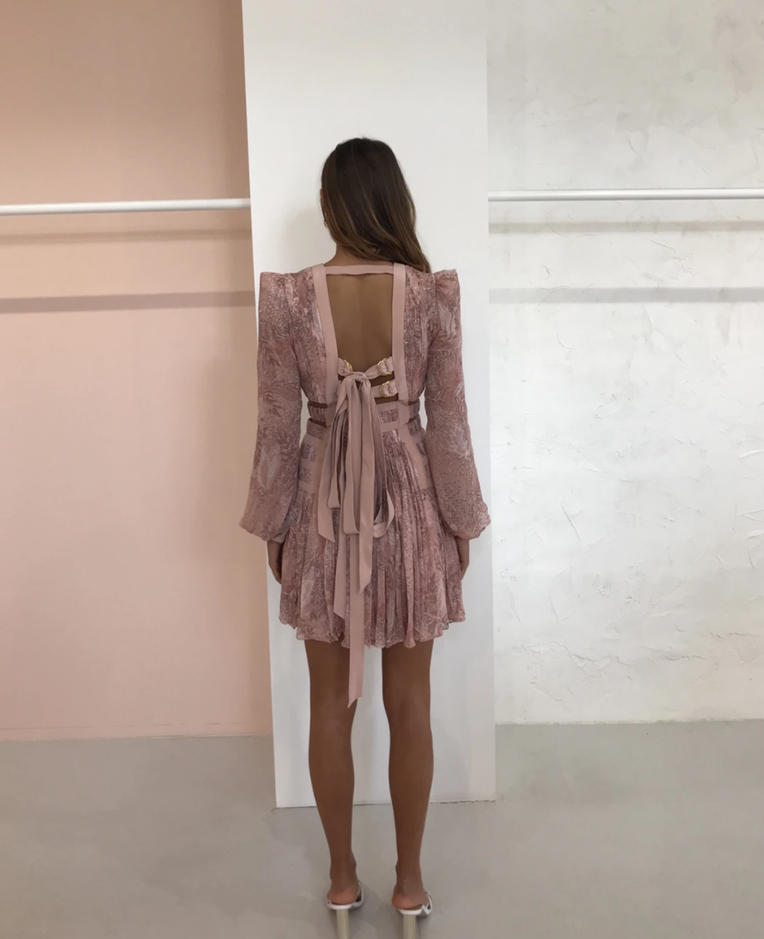 Thurley Il Mare Mini Dress Seagarden Dusty Coral Size 8 for rent on The Volte - main image