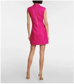 Rebecca Vallance Palais Sleeveless Tweed Blazer Mini Dress Pink Size AU 10 for rent on The Volte - image 4