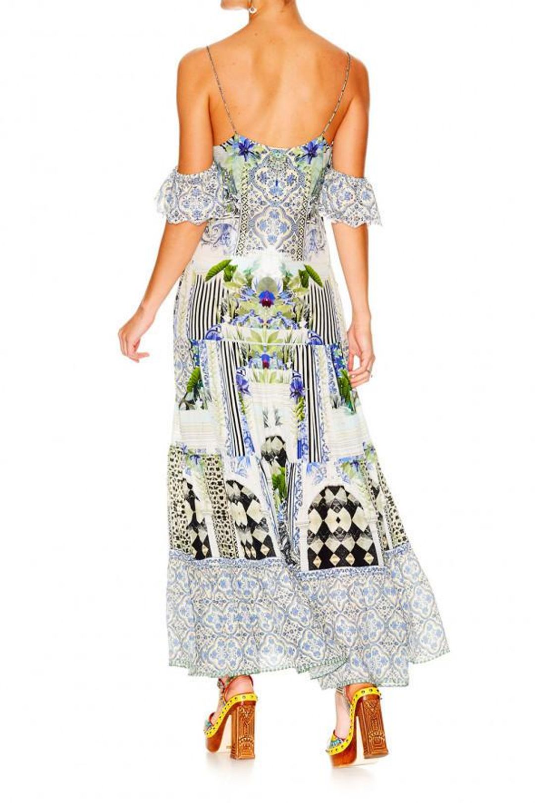 The Sweet Escape Long Button Down Tiered Dress for rent on The Volte - main image