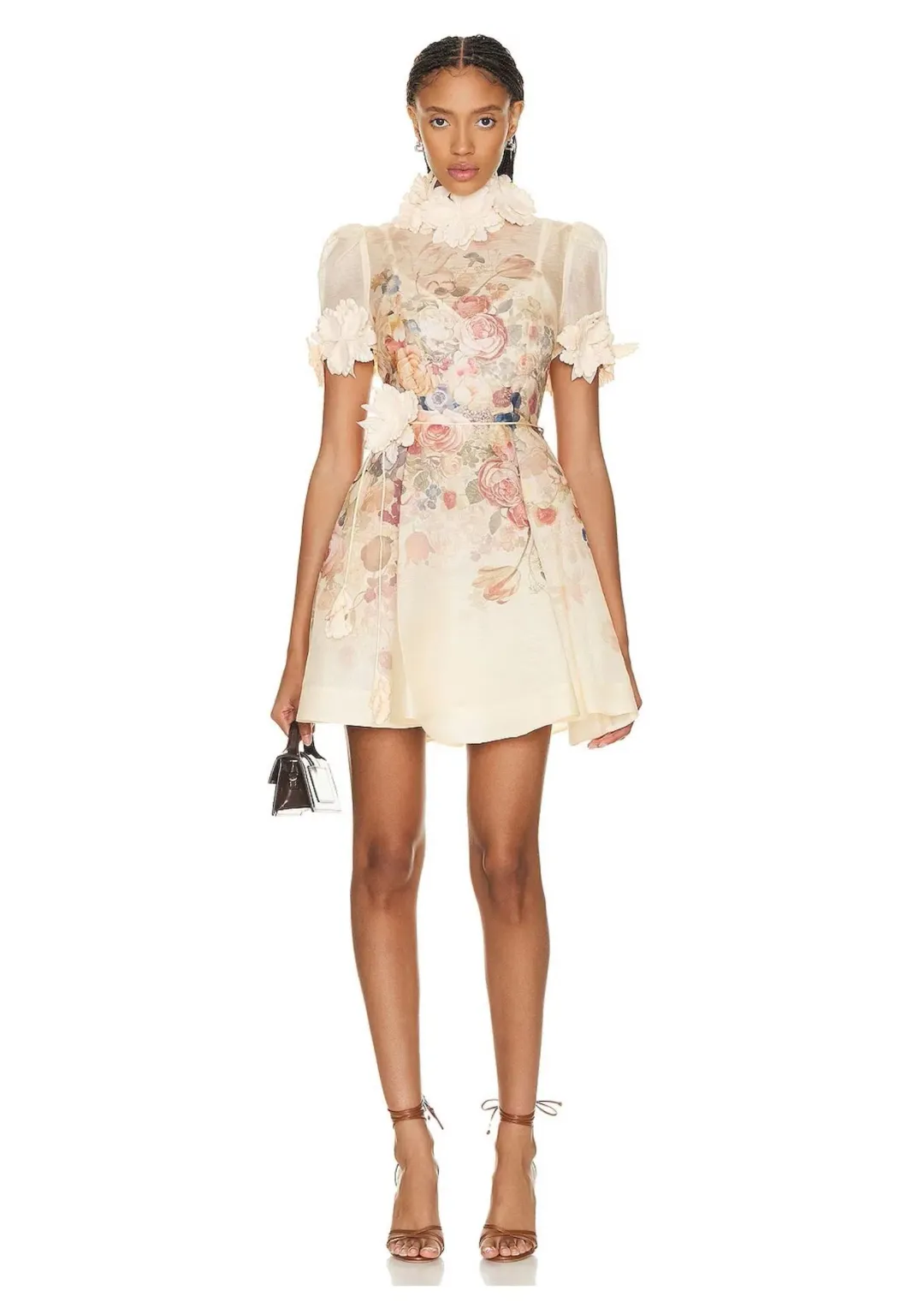 Zimmermann Luminosity Lift Off Flower Mini Dress Morisot Cream Print Size 1 / AU 10 for rent on The Volte - main image