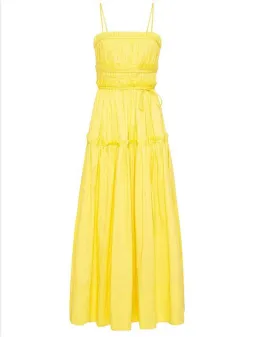 Aje Romance Tie Strap Midi Dress Sunshine Yellow Size 16  for rent on The Volte - image 4