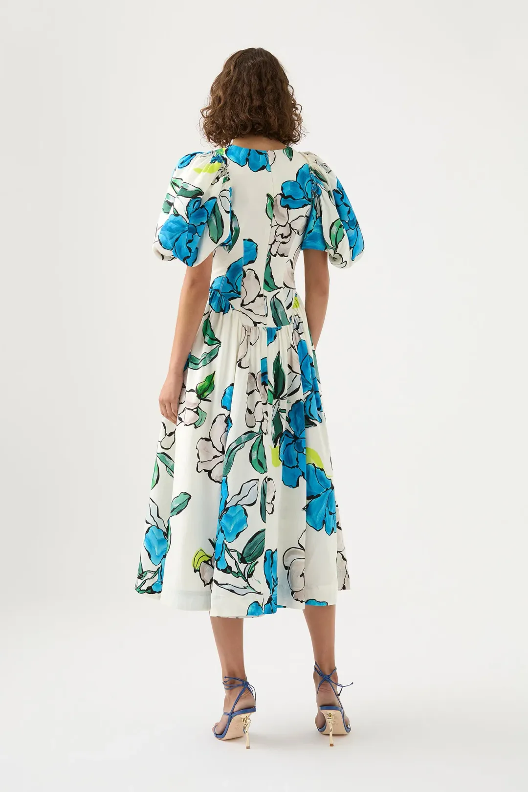 AJE Pedestal Corseted Midi Dress Cool Camellia  Size 8  for rent on The Volte - main image