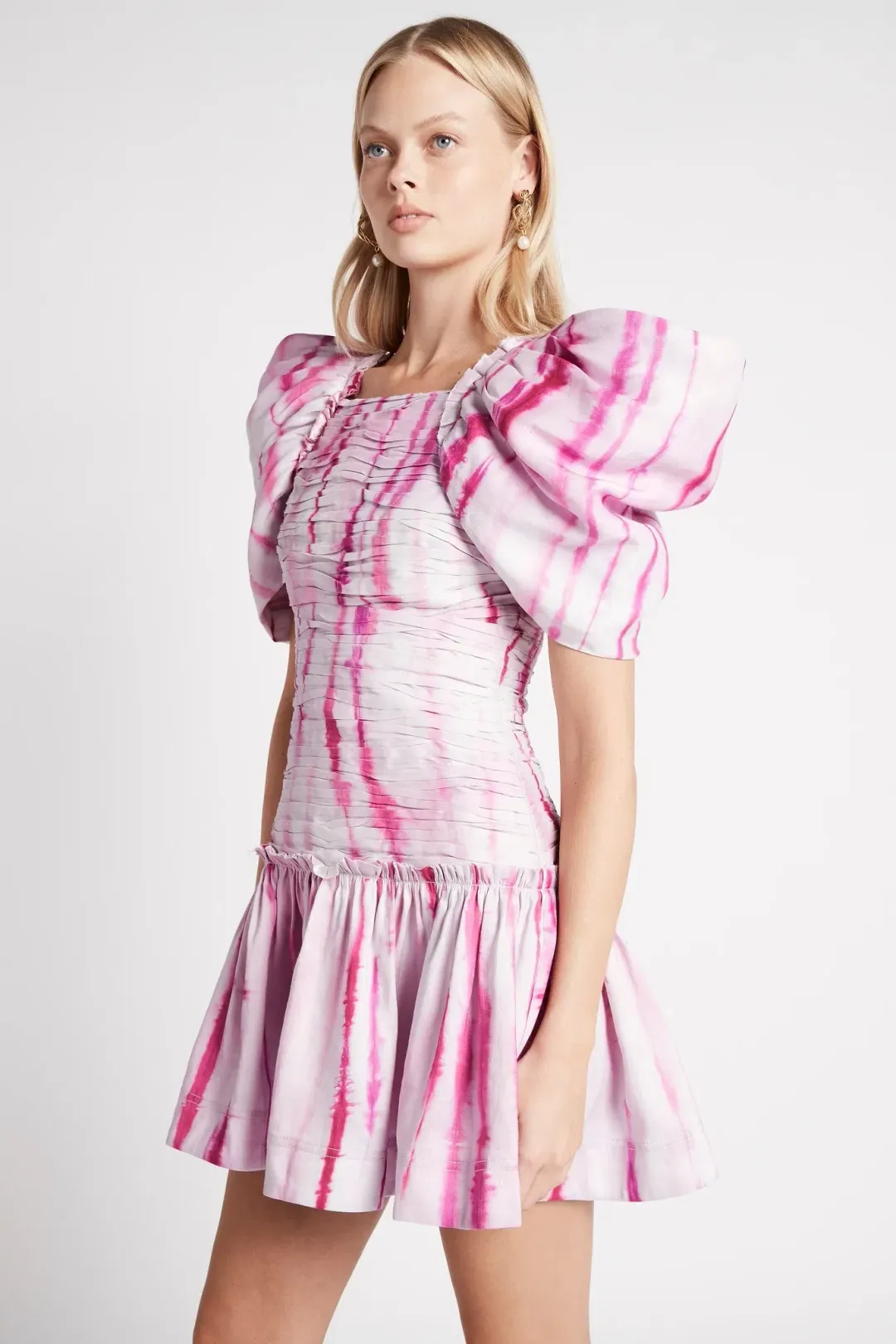 AJE Introspect Butterfly Mini Dress Ripple Tie Dye Size 10  for rent on The Volte - main image