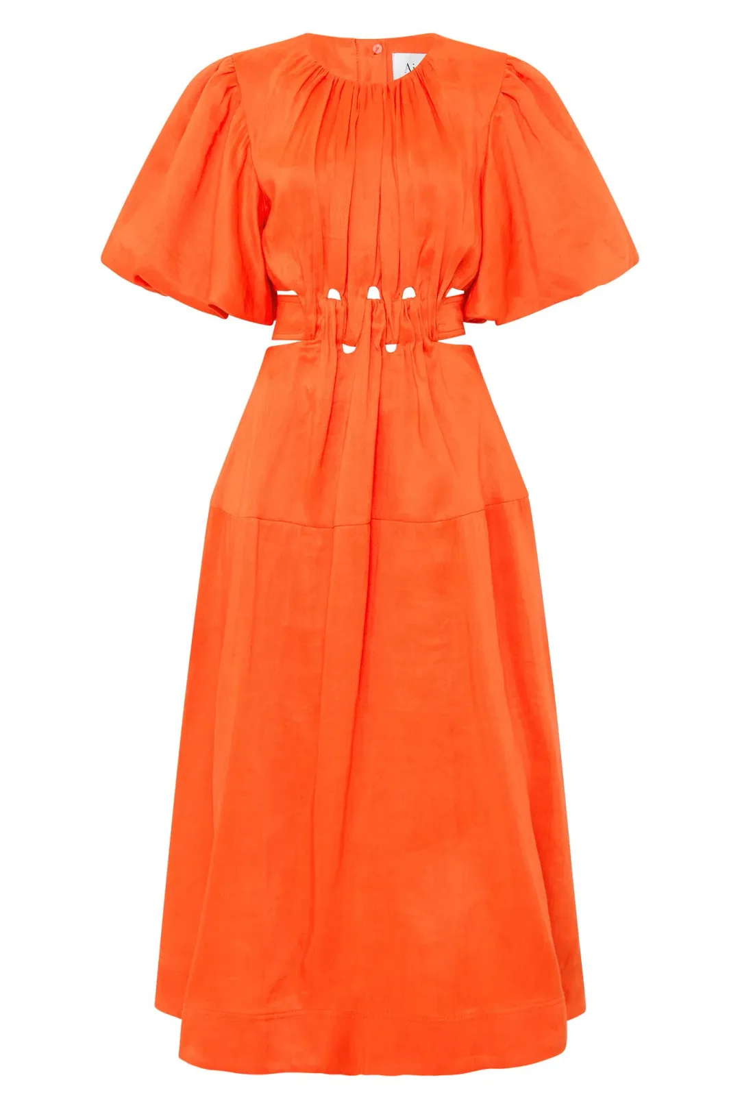 AJE Cosette Tie Back Midi Dress Orange Size 8  for rent on The Volte - main image