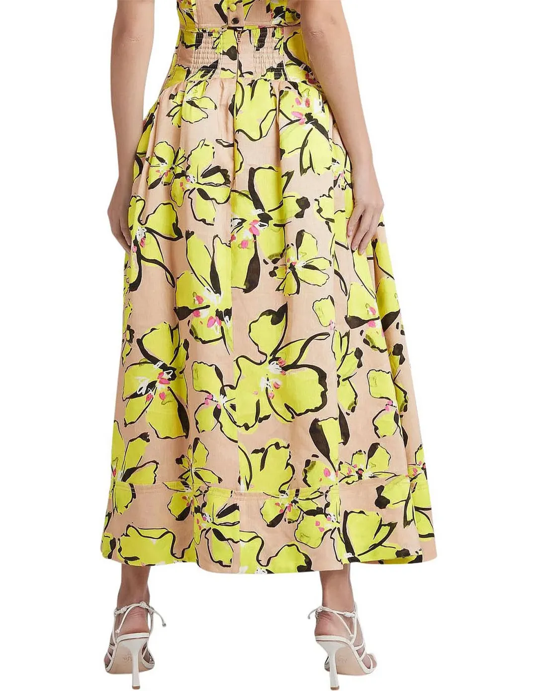 Aje Pelicano Midi Skirt Citrus Bloom Size AU 8 for rent on The Volte - main image