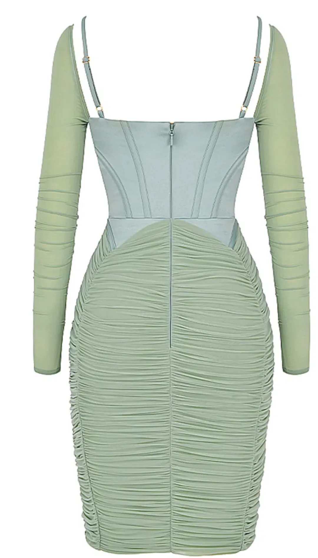 House Of CB Freyja Gathered Corset Dress Green Size XS / AU 6 for rent on The Volte - main image