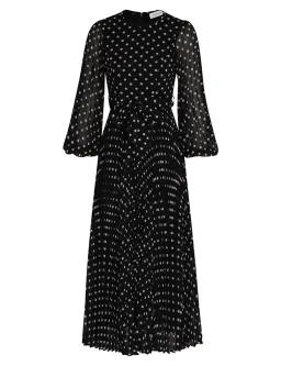 Zimmermann Sunray Long Sleeve Midi Dress in Black/Cream Dot Size 0 / AU 8 for rent on The Volte - image 4