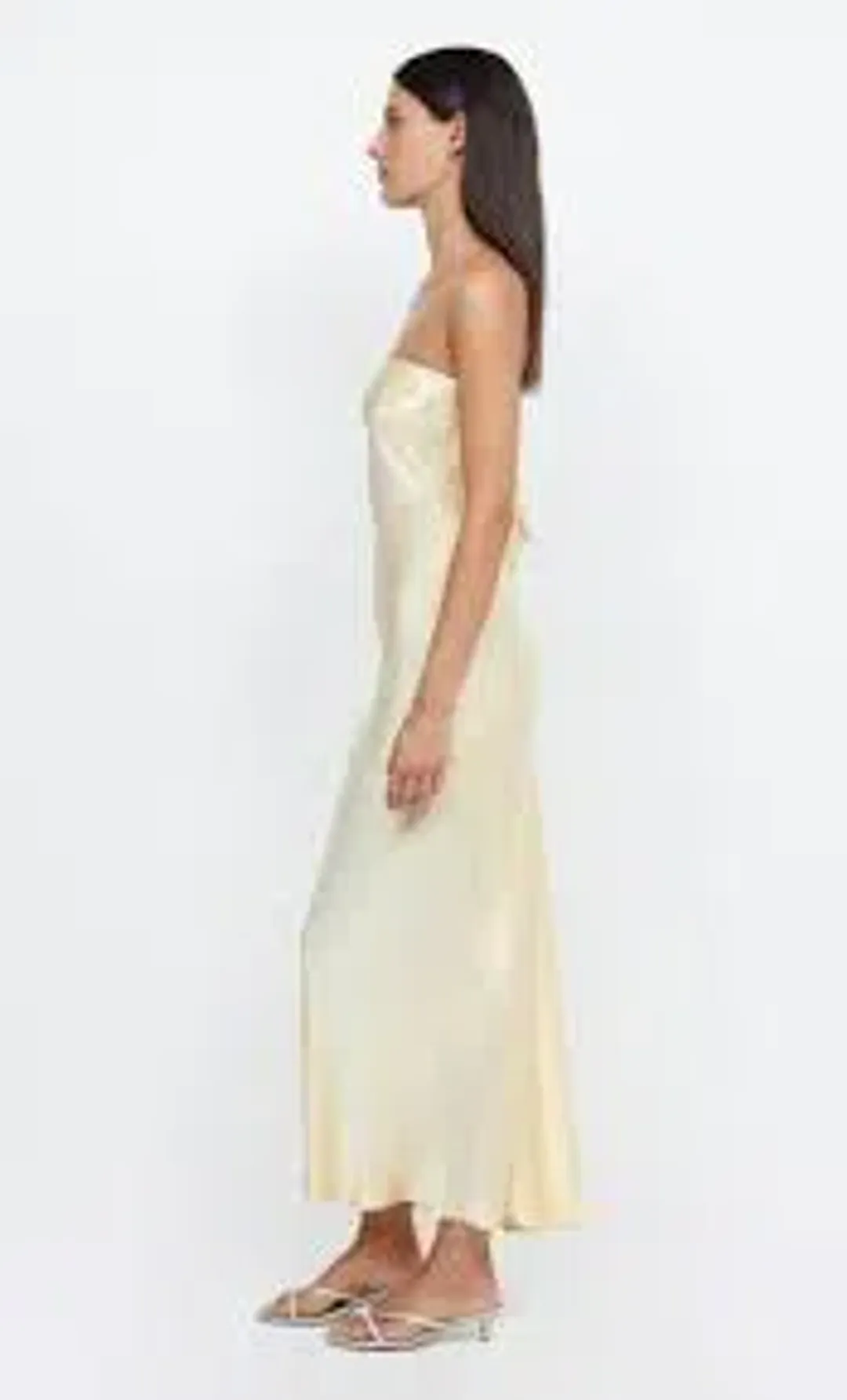 Bec & Bridge Moondance Strapless Dress Ice Yellow Size 6  for rent on The Volte - main image