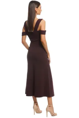 Camilla and Marc Carole Fit and Flare Midi Dress Burgundy Size 10 for rent on The Volte - image 3