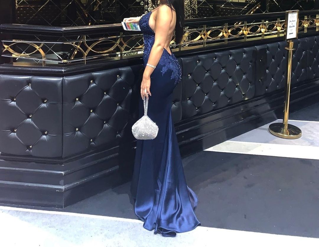 Portia & Scarlett Valentina Gown Navy Size 6 for rent on The Volte - main image