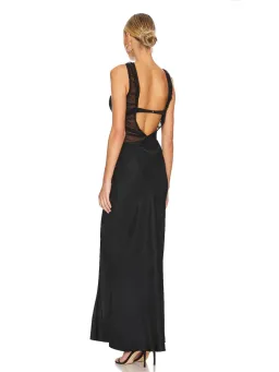 Bec & Bridge Naomi Split Maxi Dress Black Size AU 6 for rent on The Volte - image 3