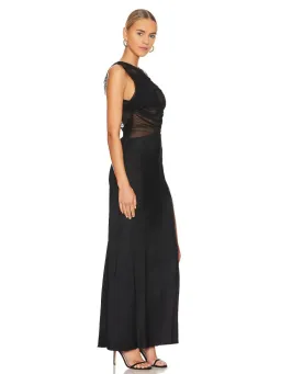 Bec & Bridge Naomi Split Maxi Dress Black Size AU 6 for rent on The Volte - image 2