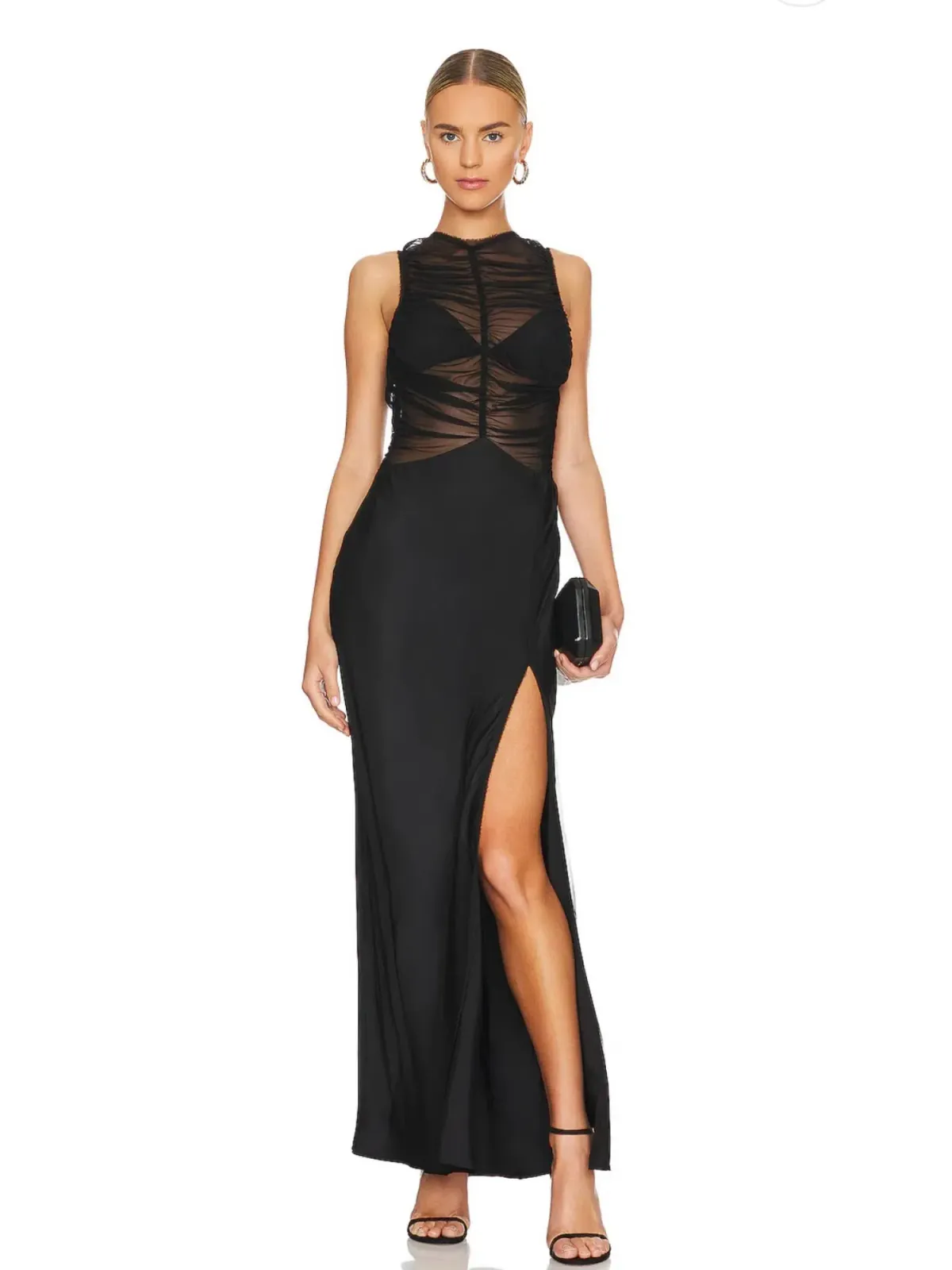 Bec & Bridge Naomi Split Maxi Dress Black Size AU 6 for rent on The Volte - main image