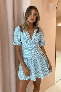 By Nicola Limoncello Mini Dress Blue Size AU 10  for rent on The Volte - image 2