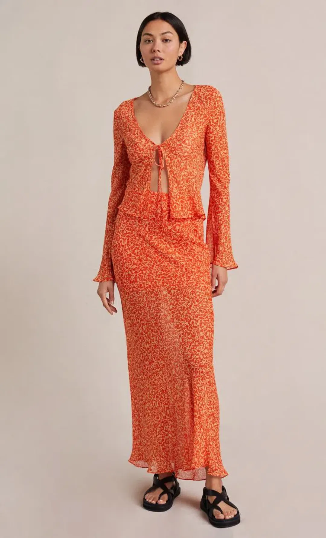 Bec & Bridge Cheri Long Sleeve Top in Orange Size 16 for rent on The Volte - main image
