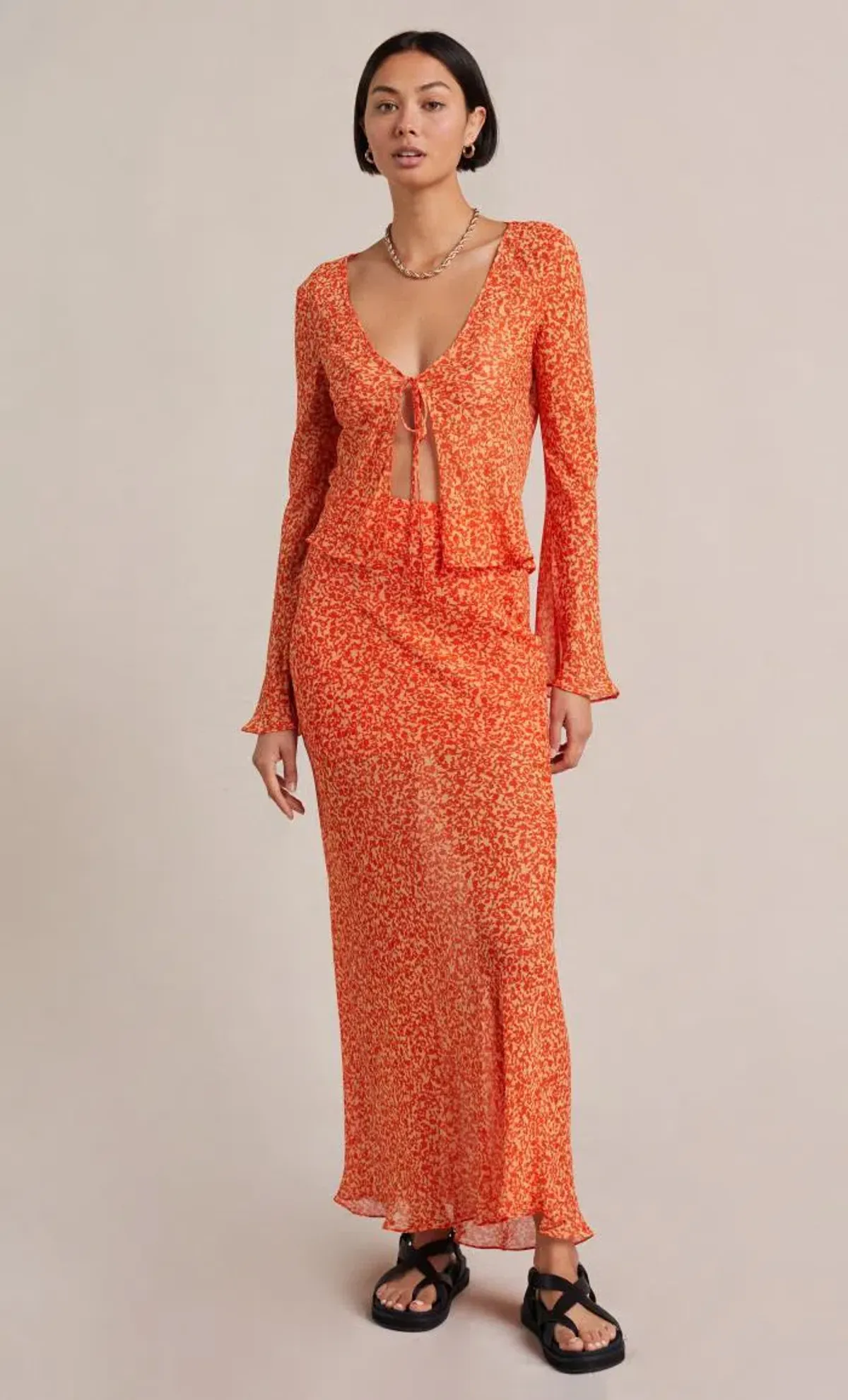 Bec & Bridge Cheri Long Sleeve Top in Orange Size 16 for rent on The Volte - main image