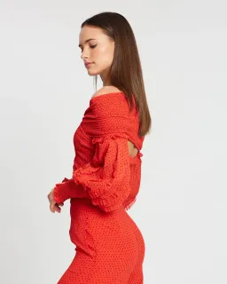 Rachel Gilbert Cordelia Top and Pants Set Red Size AU 12 for rent on The Volte - image 4