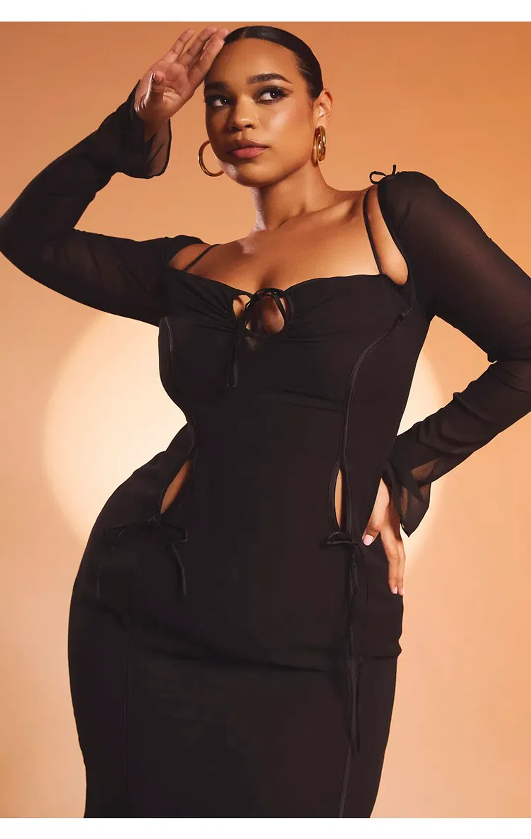 House of CB Ophelia Cutout Midi Dress Black Size L / AU 12 for rent on The Volte - main image