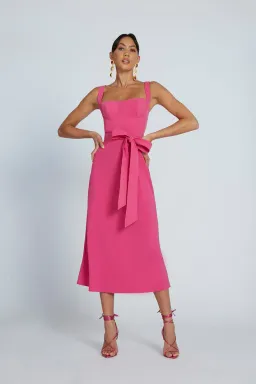 By Johnny Ora Bist Midi Dress Pink Size 8  for rent on The Volte - image 1