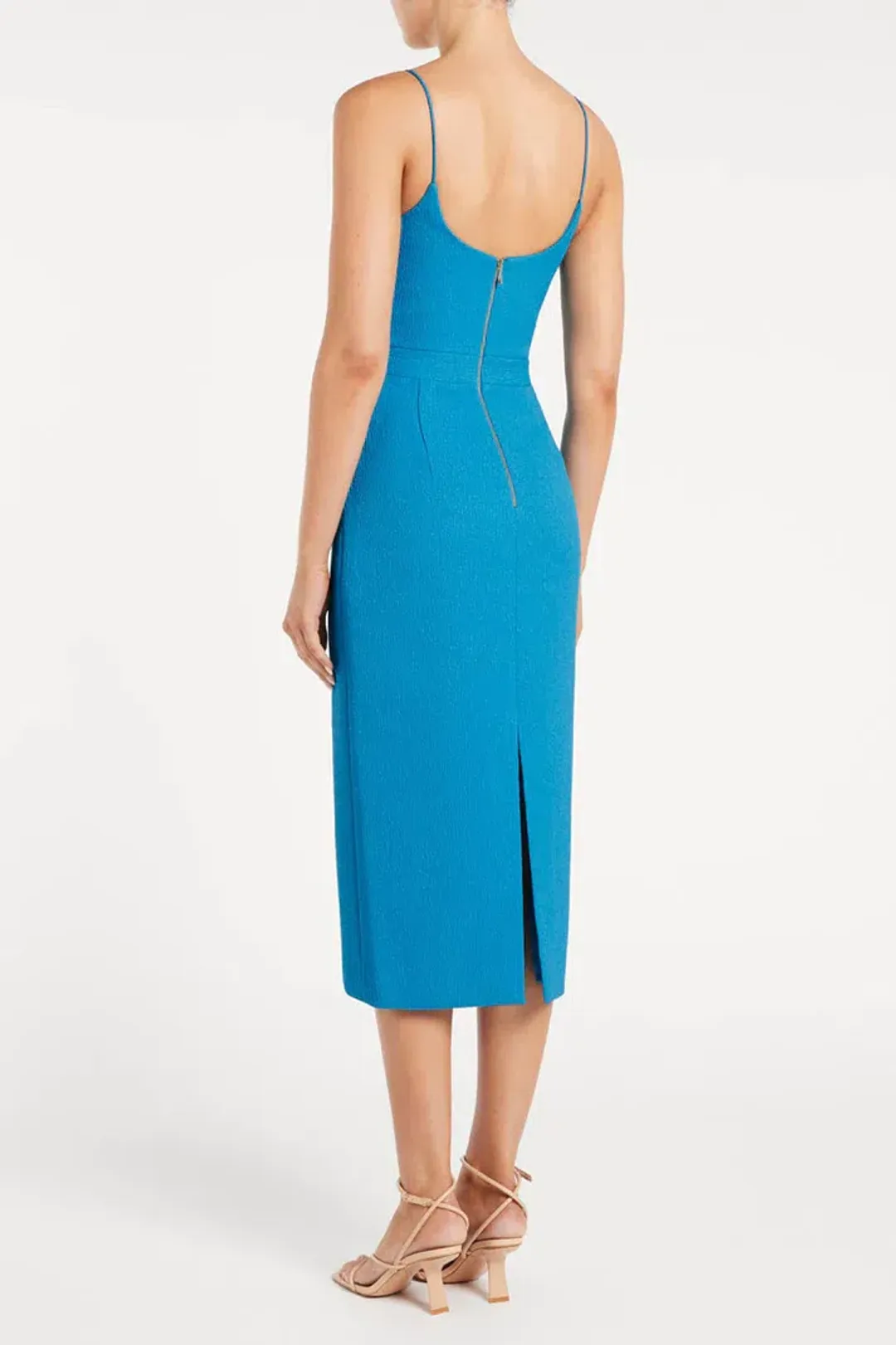 Rebecca Vallance The Hermosa Bow Midi Dress Blue Size 10  for rent on The Volte - main image