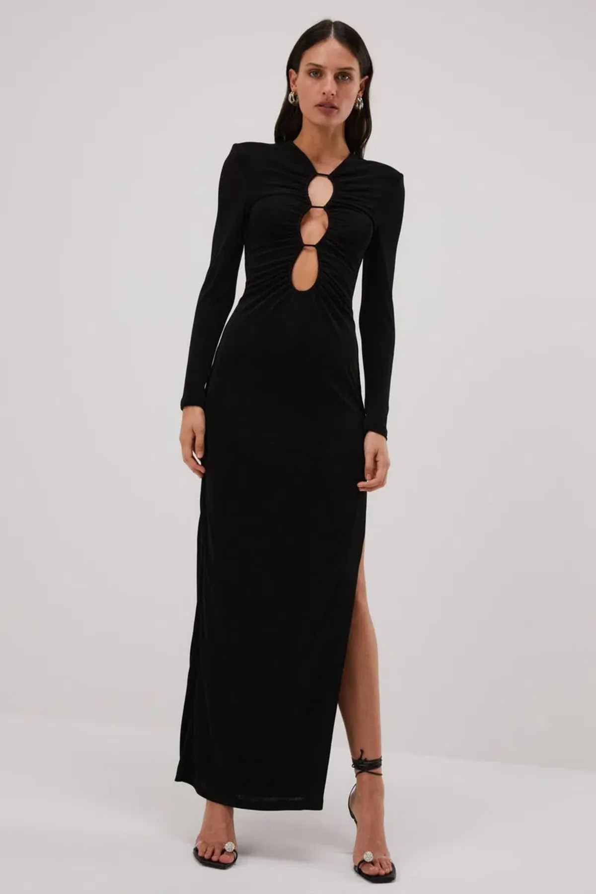 Misha Edita Slinky Jersey Gown Black Size 8  for rent on The Volte - main image