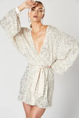 Winona Synergy Wrap Dress Silver Size 8  for rent on The Volte - image 2