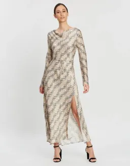 Bec & Bridge Long Sleeve Midi Dress Python Size 8 for rent on The Volte - image 1