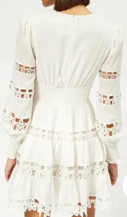 Zimmermann Ivory Embroidered Primrose Daisy Short Dress Size 1/10 for rent on The Volte - image 3