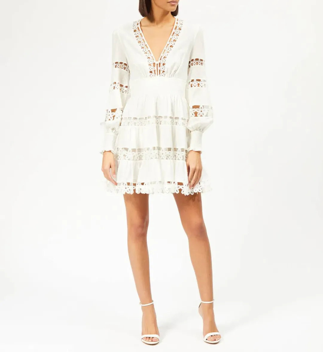 Zimmermann Ivory Embroidered Primrose Daisy Short Dress Size 1/10 for rent on The Volte - main image